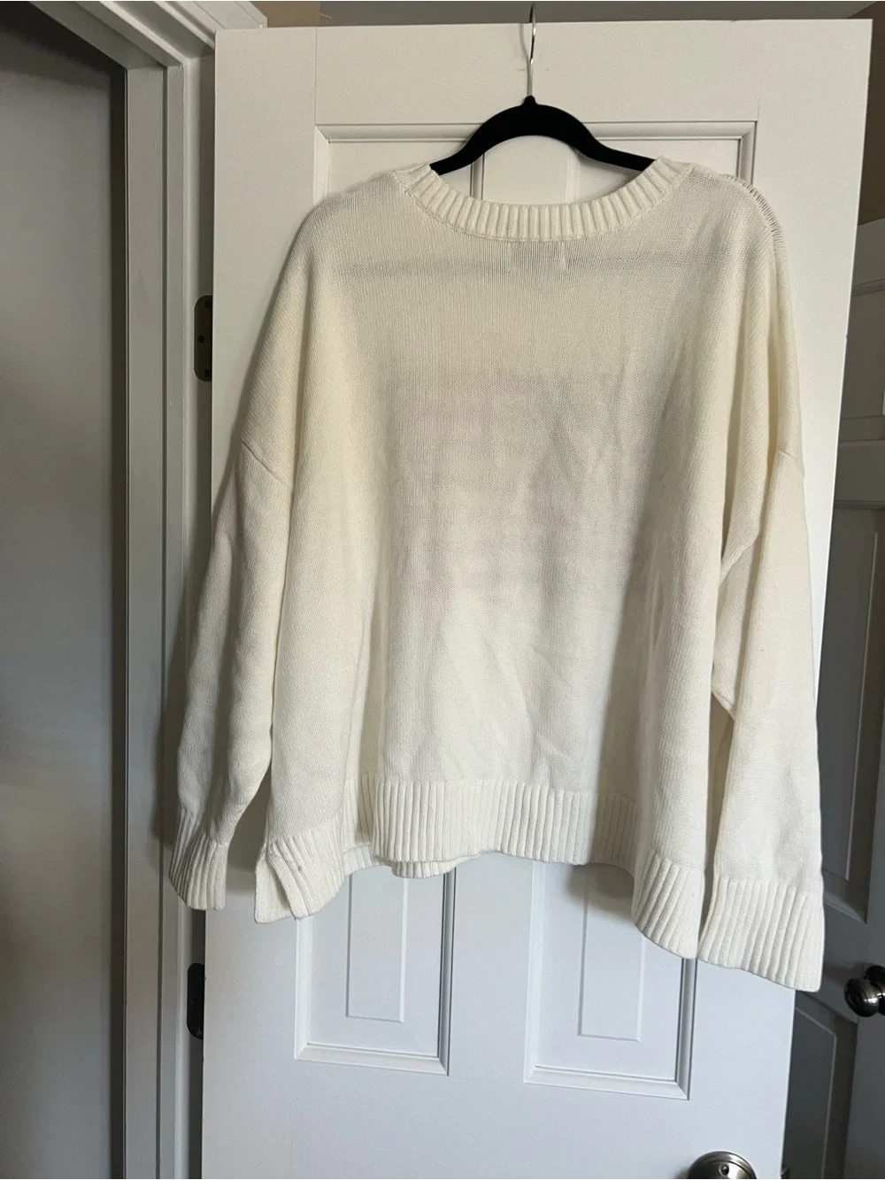 Old Navy Cream Crewneck Sweater with Flag Graphic - Picture 2 of 3